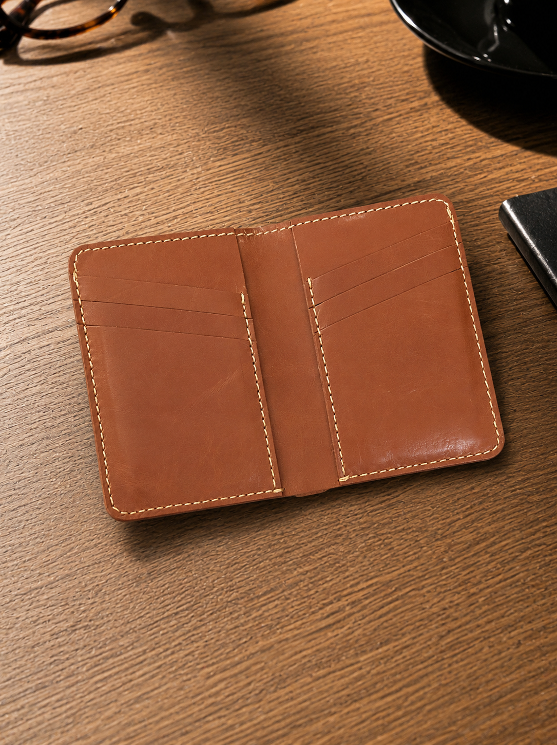 Stitch Camel Brown Wallet