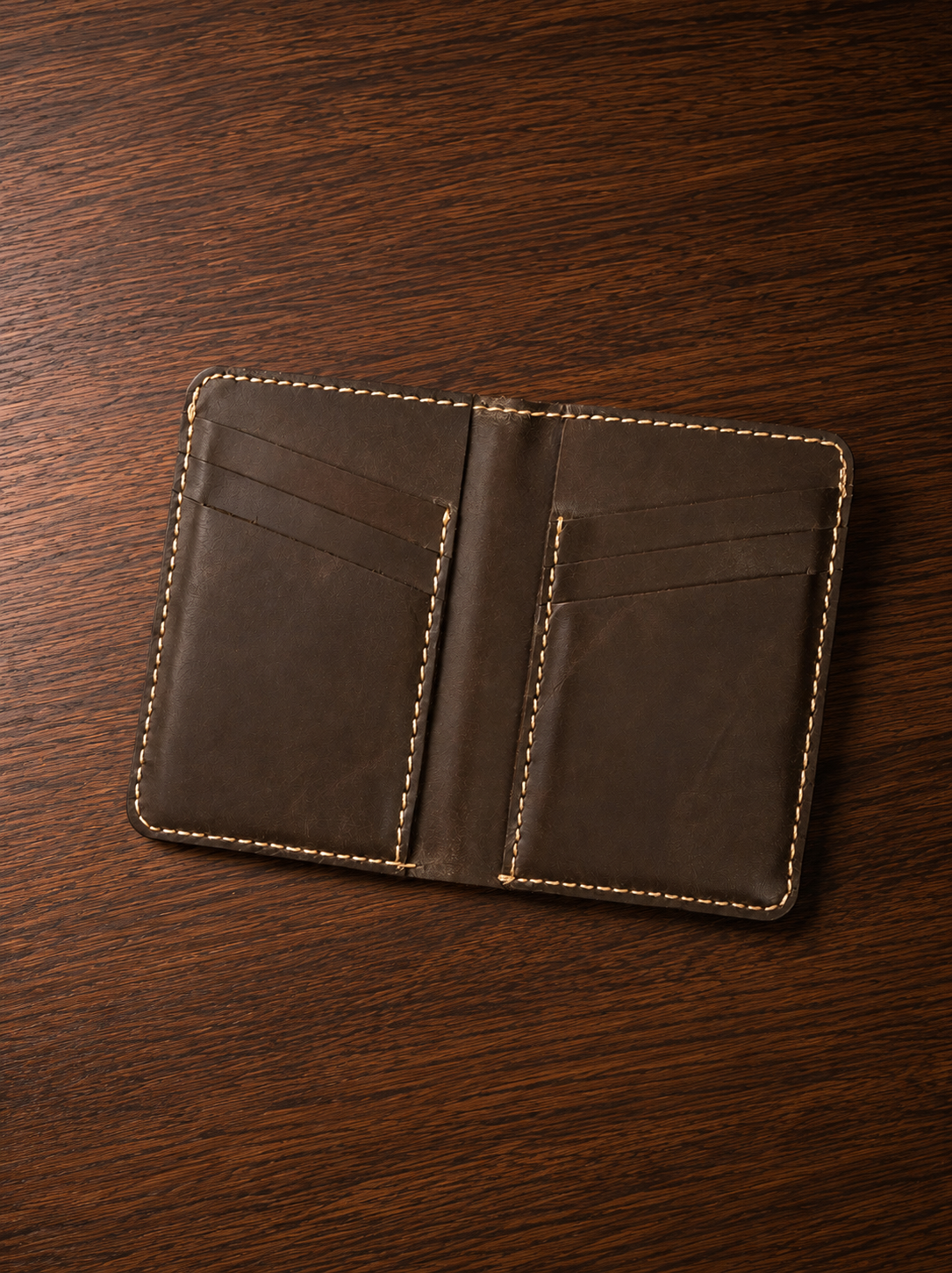 Stitch Dark Brown Wallet