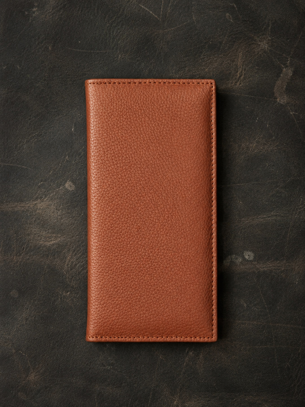Cognac Brown Long Wallet