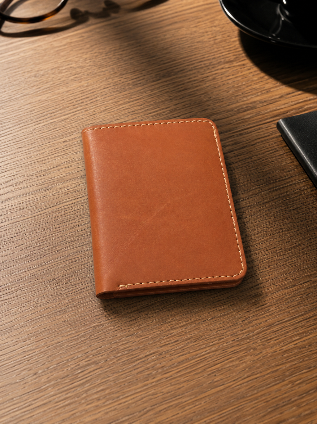 Stitch Camel Brown Wallet