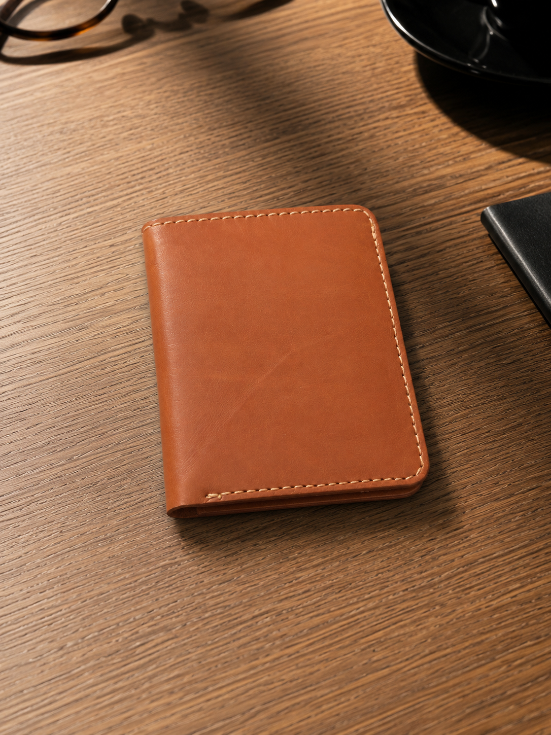 Stitch Camel Brown Wallet